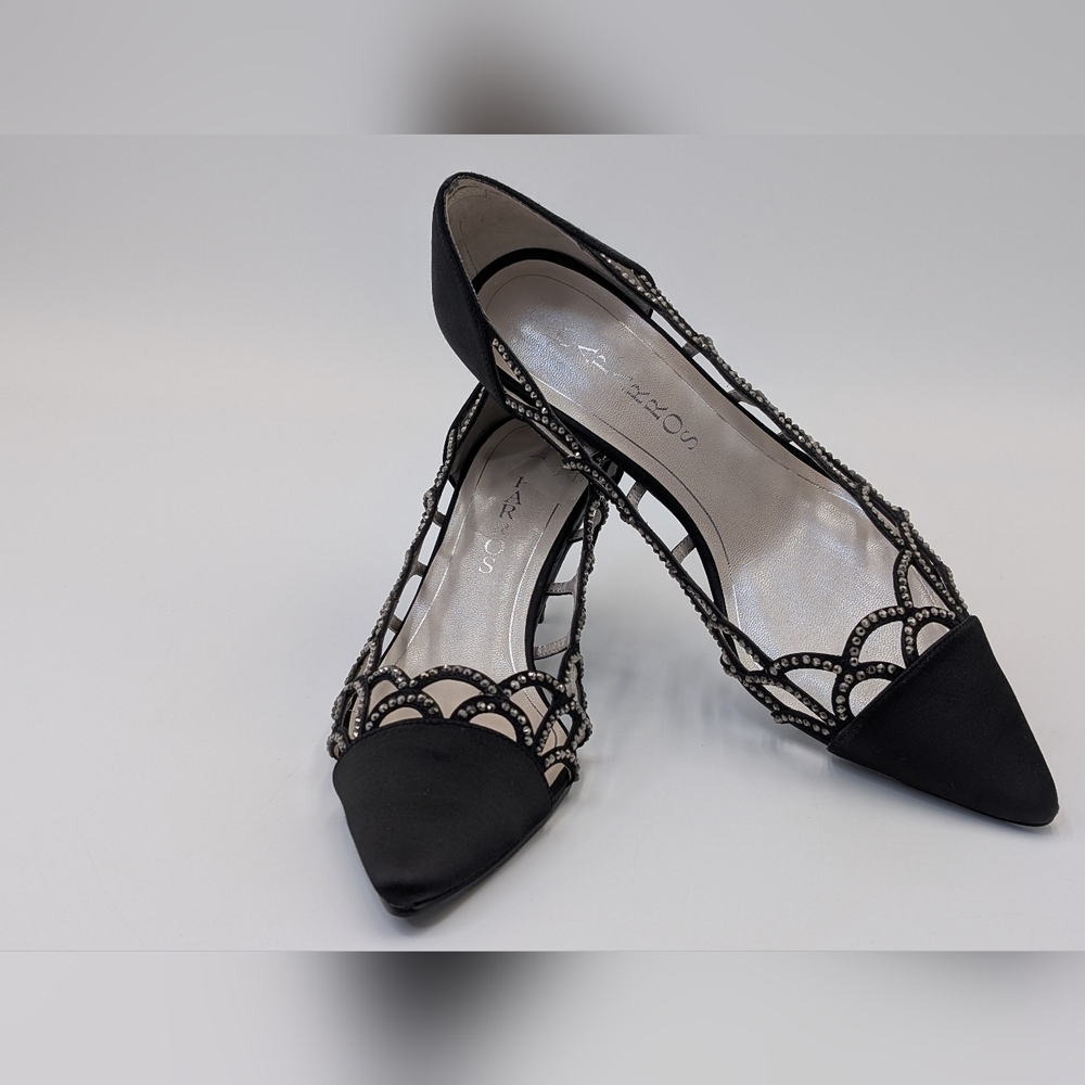 𝅺Caparros Black Luxurious Satin Rhinestones Shimmer Evening  Size 8.5 B/ 1W-15B - Picture 14 of 17